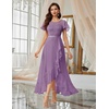 image:imageBeryLove Formal Long Dresses for Women Wedding Guest Cocktail Bridesmaid  Airy Lace amp Chiffon Evening Gown Flutter Sleeve Ideal for Mother of the Bride Prom Homecoming Party amp SemiFormal EventsPurple