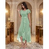image:imageBeryLove Formal Long Dresses for Women Wedding Guest Cocktail Bridesmaid  Airy Lace amp Chiffon Evening Gown Flutter Sleeve Ideal for Mother of the Bride Prom Homecoming Party amp SemiFormal EventsLight Green Sequin