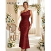image:imageBeryLove Homecoming Wedding Guest Formal Sequin Long Bodycon Dress  Off Shoulder Sexy Birthday Party Cocktail Tie Back Sleeveless Long Bridesmaid Sparkly Vintage Fitted Event Night GownBburgundy
