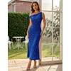 image:imageBeryLove Homecoming Wedding Guest Formal Sequin Long Bodycon Dress  Off Shoulder Sexy Birthday Party Cocktail Tie Back Sleeveless Long Bridesmaid Sparkly Vintage Fitted Event Night GownRoyalblue