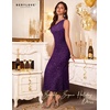 image:imageBeryLove Homecoming Wedding Guest Formal Sequin Long Bodycon Dress  Off Shoulder Sexy Birthday Party Cocktail Tie Back Sleeveless Long Bridesmaid Sparkly Vintage Fitted Event Night GownBgrape