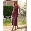 image:imageBeryLove Homecoming Wedding Guest Formal Sequin Long Bodycon Dress  Off Shoulder Sexy Birthday Party Cocktail Tie Back Sleeveless Long Bridesmaid Sparkly Vintage Fitted Event Night GownMaroon