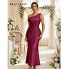image:imageBeryLove Homecoming Wedding Guest Formal Sequin Long Bodycon Dress  Off Shoulder Sexy Birthday Party Cocktail Tie Back Sleeveless Long Bridesmaid Sparkly Vintage Fitted Event Night GownBrose Red