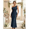 image:imageBeryLove Homecoming Wedding Guest Formal Sequin Long Bodycon Dress  Off Shoulder Sexy Birthday Party Cocktail Tie Back Sleeveless Long Bridesmaid Sparkly Vintage Fitted Event Night GownBdarkblue