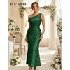 image:imageBeryLove Homecoming Wedding Guest Formal Sequin Long Bodycon Dress  Off Shoulder Sexy Birthday Party Cocktail Tie Back Sleeveless Long Bridesmaid Sparkly Vintage Fitted Event Night GownDarkgreen