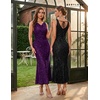 image:imageBeryLove Homecoming Wedding Guest Formal Sequin Long Bodycon Dress  Off Shoulder Sexy Birthday Party Cocktail Tie Back Sleeveless Long Bridesmaid Sparkly Vintage Fitted Event Night GownBgrape