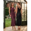 image:imageBeryLove Homecoming Wedding Guest Formal Sequin Long Bodycon Dress  Off Shoulder Sexy Birthday Party Cocktail Tie Back Sleeveless Long Bridesmaid Sparkly Vintage Fitted Event Night GownMaroon