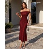 image:imageBeryLove Homecoming Wedding Guest Formal Sequin Long Bodycon Dress  Off Shoulder Sexy Birthday Party Cocktail Tie Back Sleeveless Long Bridesmaid Sparkly Vintage Fitted Event Night GownBburgundy