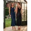 image:imageBeryLove Homecoming Wedding Guest Formal Sequin Long Bodycon Dress  Off Shoulder Sexy Birthday Party Cocktail Tie Back Sleeveless Long Bridesmaid Sparkly Vintage Fitted Event Night GownBnavy