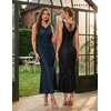image:imageBeryLove Homecoming Wedding Guest Formal Sequin Long Bodycon Dress  Off Shoulder Sexy Birthday Party Cocktail Tie Back Sleeveless Long Bridesmaid Sparkly Vintage Fitted Event Night GownBdarkblue