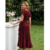 image:imageBeryLove Long Sequin Formal Vneck Wedding Guest Short Sleeve Cocktail Dress  Sparkly Glitter Flutter Sleeve Ruffle Evening Elegant Homecoming Holiday Birthday Night Out Gala Event GownBurgundy