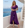 image:imageBeryLove Long Sequin Formal Vneck Wedding Guest Short Sleeve Cocktail Dress  Sparkly Glitter Flutter Sleeve Ruffle Evening Elegant Homecoming Holiday Birthday Night Out Gala Event GownPurple
