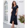 image:imageBeryLove Long Sequin Formal Vneck Wedding Guest Short Sleeve Cocktail Dress  Sparkly Glitter Flutter Sleeve Ruffle Evening Elegant Homecoming Holiday Birthday Night Out Gala Event GownDarkblue