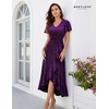 image:imageBeryLove Long Sequin Formal Vneck Wedding Guest Short Sleeve Cocktail Dress  Sparkly Glitter Flutter Sleeve Ruffle Evening Elegant Homecoming Holiday Birthday Night Out Gala Event GownPurple