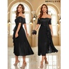 image:imageBeryLove Sequin Formal Wedding Guest Prom Party Dress Off Shoulder Cocktail Sparkly Midi Evening DressBlack