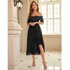 image:imageBeryLove Sequin Formal Wedding Guest Prom Party Dress Off Shoulder Cocktail Sparkly Midi Evening DressBlack