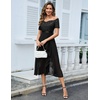 image:imageBeryLove Sequin Formal Wedding Guest Prom Party Dress Off Shoulder Cocktail Sparkly Midi Evening DressBlack