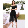 image:imageBeryLove Sequin Formal Wedding Guest Prom Party Dress Off Shoulder Cocktail Sparkly Midi Evening DressBlack
