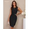 image:imageBeryLove Short Cocktail Wrap Wedding Guest Sleeveless Formal Business Dress  Womens Short Cocktail Wedding Guest Gown Wrap Bodycon Sleeveless Formal Casual Business DressBlack