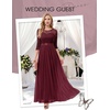 image:imageBeryLove Women Long Sleeve Formal Wedding Guest Mother of the Bride Dress  Lace amp Chiffon Fabric Elegant Modest Maxi Gown Ideal for Prom Bridesmaid Cocktail Party Evening GalaBurgundy