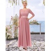 image:imageBeryLove Women Long Sleeve Formal Wedding Guest Mother of the Bride Dress  Lace amp Chiffon Fabric Elegant Modest Maxi Gown Ideal for Prom Bridesmaid Cocktail Party Evening GalaBlush