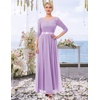 image:imageBeryLove Women Long Sleeve Formal Wedding Guest Mother of the Bride Dress  Lace amp Chiffon Fabric Elegant Modest Maxi Gown Ideal for Prom Bridesmaid Cocktail Party Evening GalaLavender
