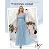 image:imageBeryLove Women Long Sleeve Formal Wedding Guest Mother of the Bride Dress  Lace amp Chiffon Fabric Elegant Modest Maxi Gown Ideal for Prom Bridesmaid Cocktail Party Evening GalaGrey Blue