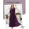 image:imageBeryLove Women Long Sleeve Formal Wedding Guest Mother of the Bride Dress  Lace amp Chiffon Fabric Elegant Modest Maxi Gown Ideal for Prom Bridesmaid Cocktail Party Evening GalaGrape