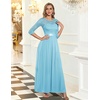 image:imageBeryLove Women Long Sleeve Formal Wedding Guest Mother of the Bride Dress  Lace amp Chiffon Fabric Elegant Modest Maxi Gown Ideal for Prom Bridesmaid Cocktail Party Evening GalaLight Blue