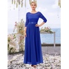 image:imageBeryLove Women Long Sleeve Formal Wedding Guest Mother of the Bride Dress  Lace amp Chiffon Fabric Elegant Modest Maxi Gown Ideal for Prom Bridesmaid Cocktail Party Evening GalaRoyalblue
