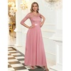 image:imageBeryLove Women Long Sleeve Formal Wedding Guest Mother of the Bride Dress  Lace amp Chiffon Fabric Elegant Modest Maxi Gown Ideal for Prom Bridesmaid Cocktail Party Evening GalaBlush