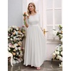image:imageBeryLove Women Long Sleeve Formal Wedding Guest Mother of the Bride Dress  Lace amp Chiffon Fabric Elegant Modest Maxi Gown Ideal for Prom Bridesmaid Cocktail Party Evening GalaWhite