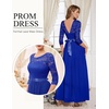 image:imageBeryLove Women Long Sleeve Formal Wedding Guest Mother of the Bride Dress  Lace amp Chiffon Fabric Elegant Modest Maxi Gown Ideal for Prom Bridesmaid Cocktail Party Evening GalaRoyalblue