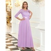 image:imageBeryLove Women Long Sleeve Formal Wedding Guest Mother of the Bride Dress  Lace amp Chiffon Fabric Elegant Modest Maxi Gown Ideal for Prom Bridesmaid Cocktail Party Evening GalaLavender