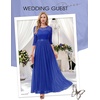 image:imageBeryLove Women Long Sleeve Formal Wedding Guest Mother of the Bride Dress  Lace amp Chiffon Fabric Elegant Modest Maxi Gown Ideal for Prom Bridesmaid Cocktail Party Evening GalaRoyalblue