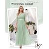 image:imageBeryLove Women Long Sleeve Formal Wedding Guest Mother of the Bride Dress  Lace amp Chiffon Fabric Elegant Modest Maxi Gown Ideal for Prom Bridesmaid Cocktail Party Evening GalaLight Green