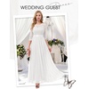 image:imageBeryLove Women Long Sleeve Formal Wedding Guest Mother of the Bride Dress  Lace amp Chiffon Fabric Elegant Modest Maxi Gown Ideal for Prom Bridesmaid Cocktail Party Evening GalaWhite