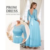 image:imageBeryLove Women Long Sleeve Formal Wedding Guest Mother of the Bride Dress  Lace amp Chiffon Fabric Elegant Modest Maxi Gown Ideal for Prom Bridesmaid Cocktail Party Evening GalaLight Blue