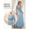 image:imageBeryLove Women Long Sleeve Formal Wedding Guest Mother of the Bride Dress  Lace amp Chiffon Fabric Elegant Modest Maxi Gown Ideal for Prom Bridesmaid Cocktail Party Evening GalaGrey Blue