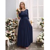 image:imageBeryLove Women Long Sleeve Formal Wedding Guest Mother of the Bride Dress  Lace amp Chiffon Fabric Elegant Modest Maxi Gown Ideal for Prom Bridesmaid Cocktail Party Evening GalaNavy