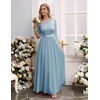 image:imageBeryLove Women Long Sleeve Formal Wedding Guest Mother of the Bride Dress  Lace amp Chiffon Fabric Elegant Modest Maxi Gown Ideal for Prom Bridesmaid Cocktail Party Evening GalaGrey Blue