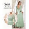 image:imageBeryLove Women Long Sleeve Formal Wedding Guest Mother of the Bride Dress  Lace amp Chiffon Fabric Elegant Modest Maxi Gown Ideal for Prom Bridesmaid Cocktail Party Evening GalaLight Green