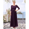 image:imageBeryLove Women Long Sleeve Formal Wedding Guest Mother of the Bride Dress  Lace amp Chiffon Fabric Elegant Modest Maxi Gown Ideal for Prom Bridesmaid Cocktail Party Evening GalaGrape