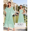image:imageBeryLove Women Sequin Formal Cocktail Evening Long Wedding Mother Dress  2 Piece Set with Sparkly Lace Dress and Chiffon Shawl Sleeveless V Neck A Line Maxi Gown for Prom Party Bridesmaid EventsLight Green