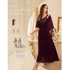 image:imageBeryLove Women Sequin Formal Cocktail Evening Long Wedding Mother Dress  2 Piece Set with Sparkly Lace Dress and Chiffon Shawl Sleeveless V Neck A Line Maxi Gown for Prom Party Bridesmaid EventsBurgundy