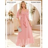 image:imageBeryLove Women Sequin Formal Cocktail Evening Long Wedding Mother Dress  2 Piece Set with Sparkly Lace Dress and Chiffon Shawl Sleeveless V Neck A Line Maxi Gown for Prom Party Bridesmaid EventsBblush