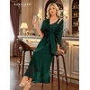 image:imageBeryLove Women Sequin Formal Cocktail Evening Long Wedding Mother Dress  2 Piece Set with Sparkly Lace Dress and Chiffon Shawl Sleeveless V Neck A Line Maxi Gown for Prom Party Bridesmaid EventsBdarkgreen