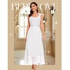 image:imageBeryLove Women Sequin Formal Cocktail Evening Long Wedding Mother Dress  2 Piece Set with Sparkly Lace Dress and Chiffon Shawl Sleeveless V Neck A Line Maxi Gown for Prom Party Bridesmaid EventsWhite