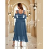 image:imageBeryLove Women Sequin Formal Cocktail Evening Long Wedding Mother Dress  2 Piece Set with Sparkly Lace Dress and Chiffon Shawl Sleeveless V Neck A Line Maxi Gown for Prom Party Bridesmaid EventsGrey Blue