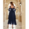 image:imageBeryLove Women Sequin Formal Cocktail Evening Long Wedding Mother Dress  2 Piece Set with Sparkly Lace Dress and Chiffon Shawl Sleeveless V Neck A Line Maxi Gown for Prom Party Bridesmaid EventsNavy
